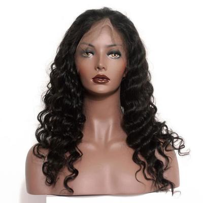 Onda profunda brasileira de 150 perucas completas trançadas do cabelo humano do laço da densidade