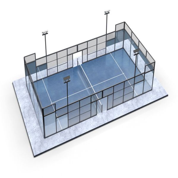 panoramic Padel Court Outdoor Artificial Turf Blue Color Outdoor Artificial Turf Padel Tennis Court