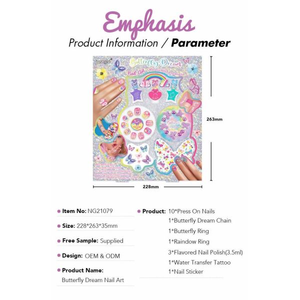 Cute Creative Nail Art Gift Set Design Your Own Nail Art Butterfly Themed