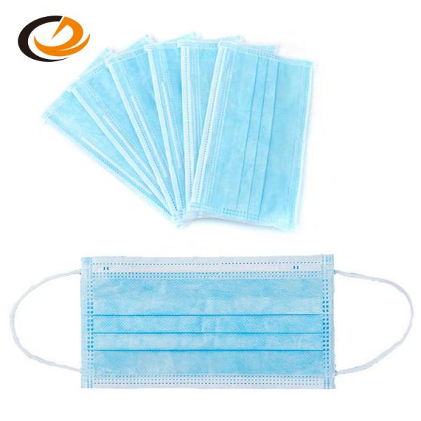 Blue Non Woven Fabric Face Mask , CE FDA Approved 3 Ply Surgical Face Mask