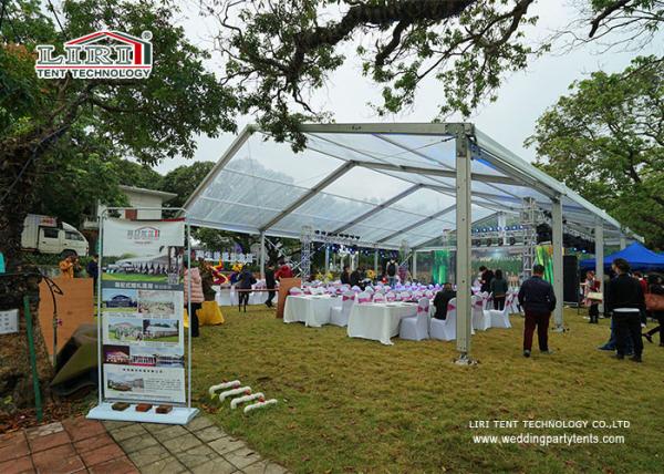 15M Clear Span Marquee Tent  With Transparent Roof And Sidewalls For Wedding Exhibition Show