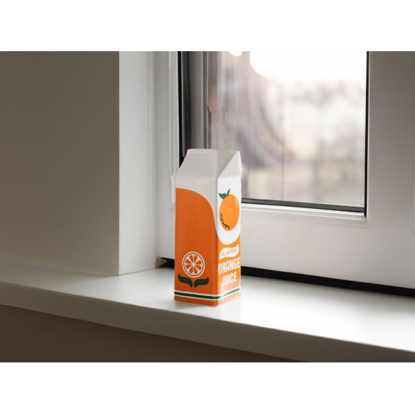 Modern Tabletop Vase for Hydroponic Flower Arrangement in Creative Orange Fruit Design
