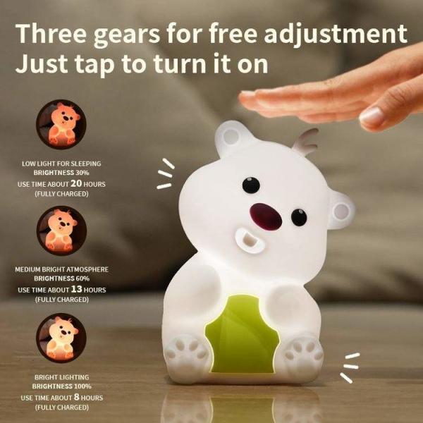 Silicone Night Light Pat With Sleeping Atmosphere Light Creative Toy Festive Decorative Light Children's Day Christmas Gift