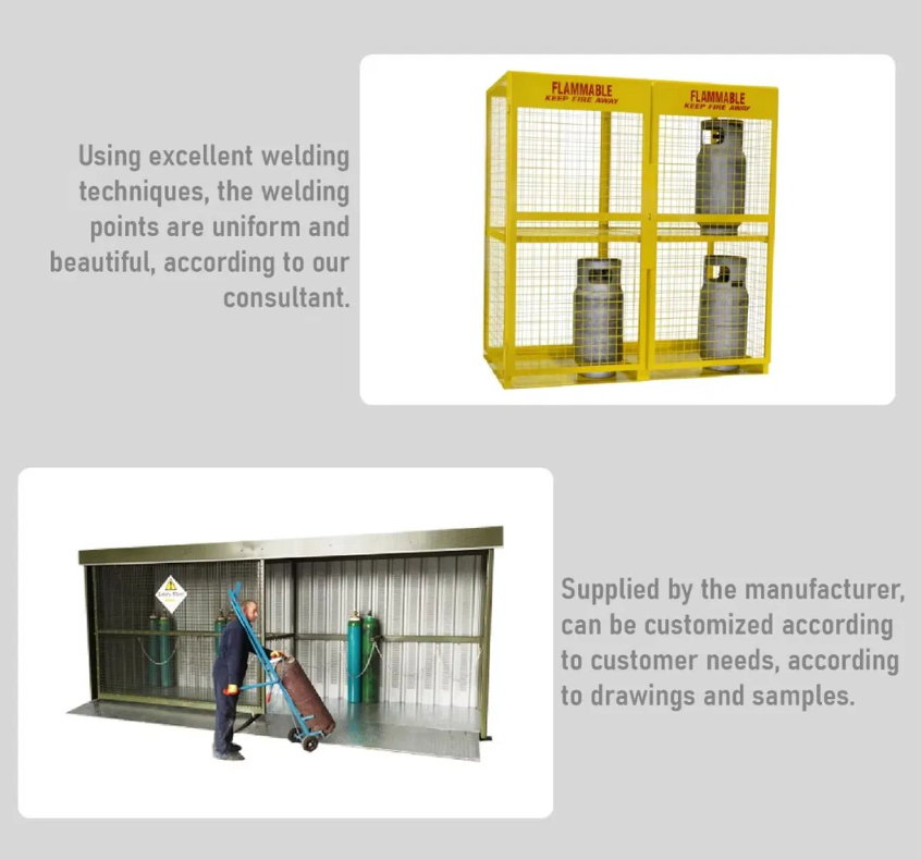 Storage Mesh Gas Bottle Cage Yellow Blue Steel Stackable Propane Tank Cage