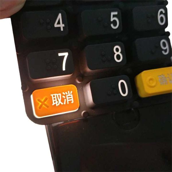 Custom Radium Carved Transparent Silicone Rubber Pos Machine Keys