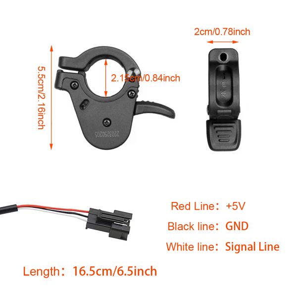 300X Electric Bicycle Speed Controller Kids' Scooter Throttle Switch Connector with Finger Dial Scooter Accessories Parts