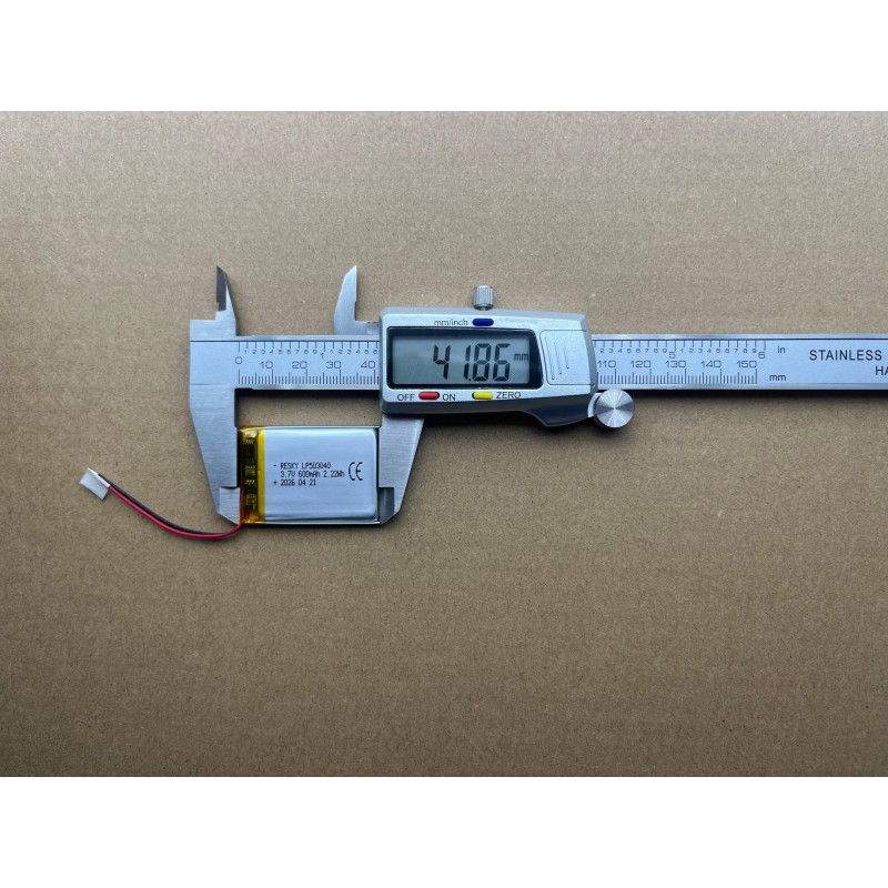 600mAh 3.7V Lithium Polymer Battery - Compact 5x30x40mm LiPo for GPS Trackers