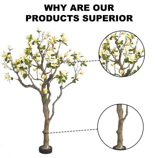 180cm Artificial Magnolia Tree Green And Yellow Mixed Spring Vibe For Shopping Mall