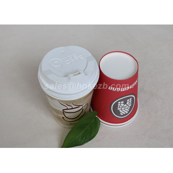 300ml Compostable Custom Printed Paper Cups , Recycled Paper Coffee Cups For Drinking