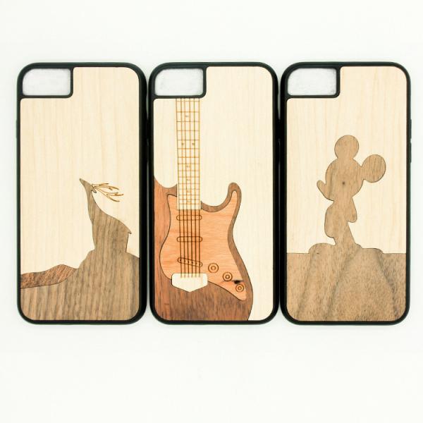 Customized Creative Embossed Real Wooden Cell Phone Covers for iPhone