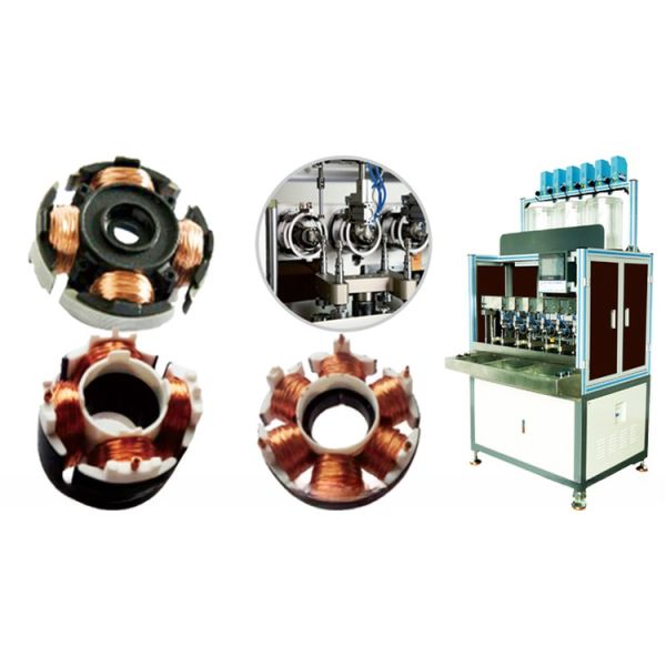 6-станционный CNC автоматический охлаждающий вентилятор Ротор Статор катушка обмотка для ветряной турбины