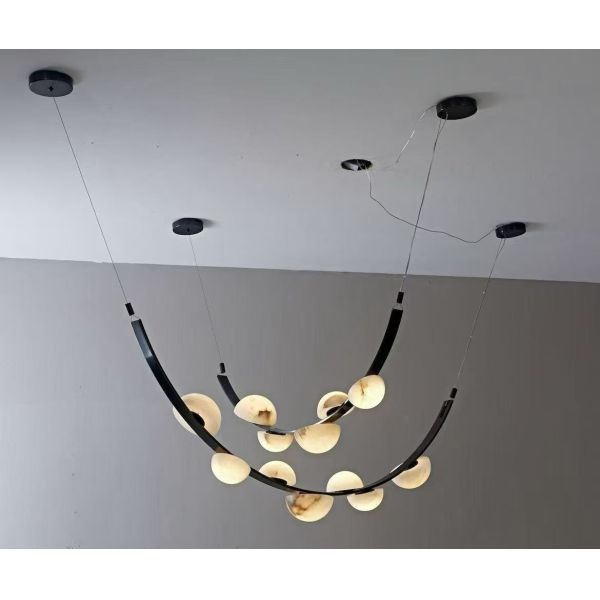 Nordic Modern Snowflake Marble Chandelier for Dining Room Study Hotel E26 AC Simple Creative Designer Living Room Lighting