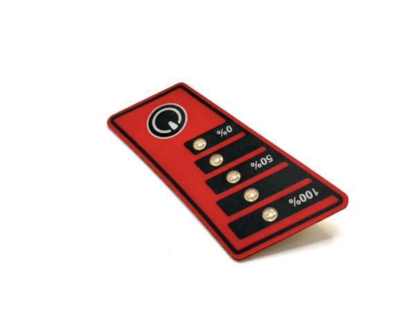 Interruptor de membrana LED à prova d'água 0,125 mm com textura de veludo