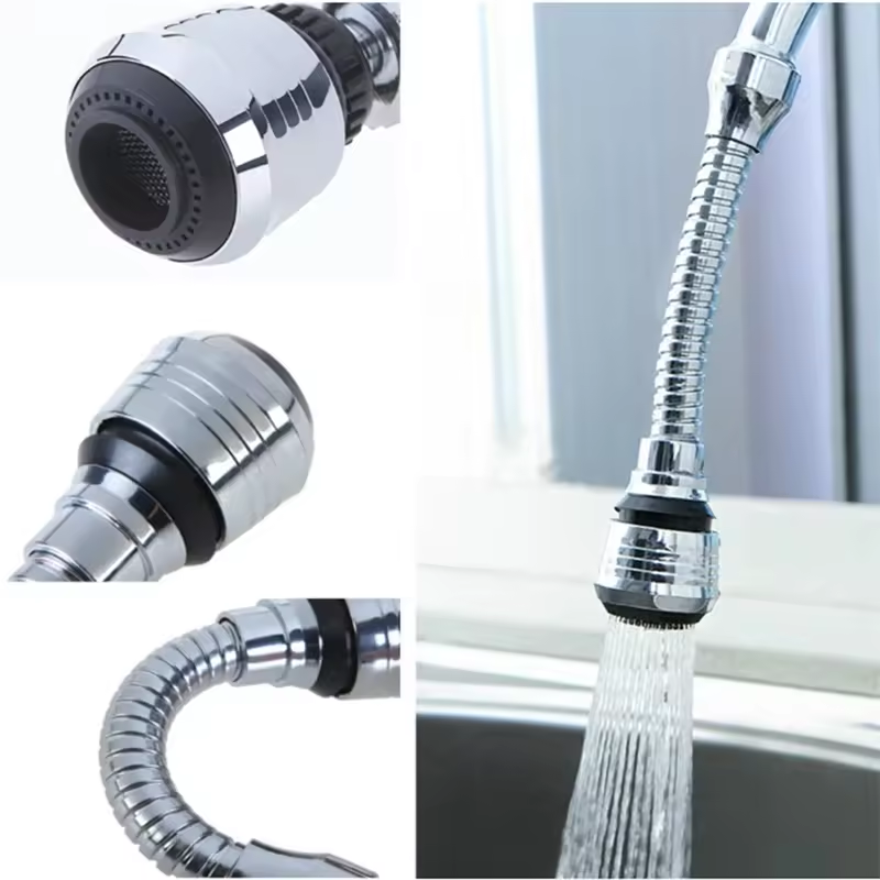 Polished High Pressure Rotatable Faucet for Kitchen and Bathroom Shower Accessories