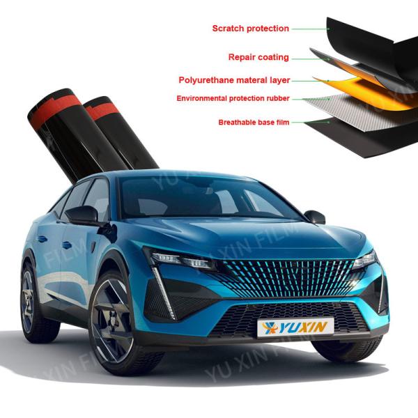 TPU PPF Gloss Black Car Paint Protection Film 7.5mil Thick Self Healing Lubrizol Material