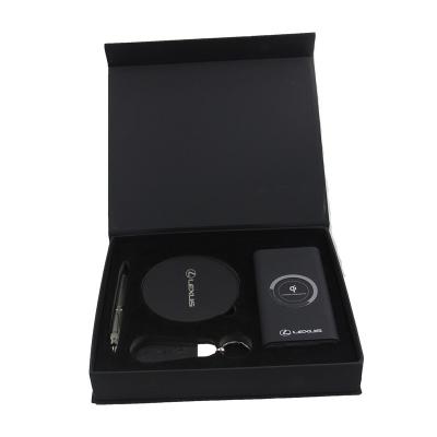 Presente sem fio recarregável de Pen Cup Gift Set Business da corrente chave do caderno do banco do poder
