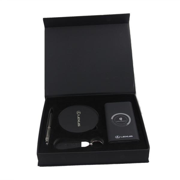 Rechargeable Wireless Power Bank Notebook Keychain Pen Cup Gift Set Business Gift