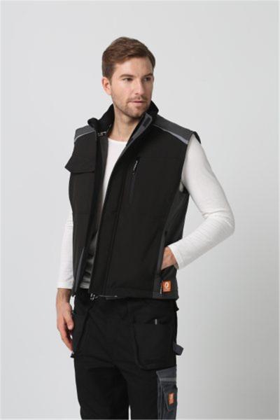 OEM Breathable Water Repellent Clothing , 350gsm Black Winter Vest Mens