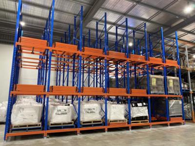 2–6 Pallets Steel Push Back Rack Warehouse Storage Racking High Security