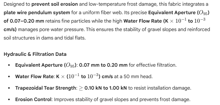 Solution for Soil Erosion and Slope Instability- High-Permeability PET Geotextile for Erosion Control and Slope Stabilization