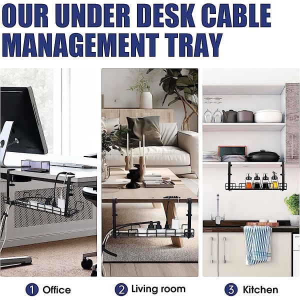 Поднос для управления кабелями из растительного волокна для устойчивой и аккуратной организации проводов