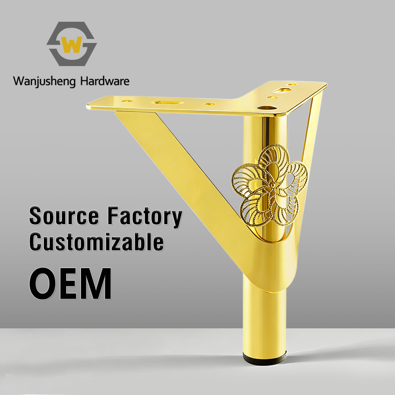 Luxury Metal Cabinet Feet Sofa Support Legs with Anti-Slip Pads Heavy-Duty Easy-Install Furniture Hardware Accessories