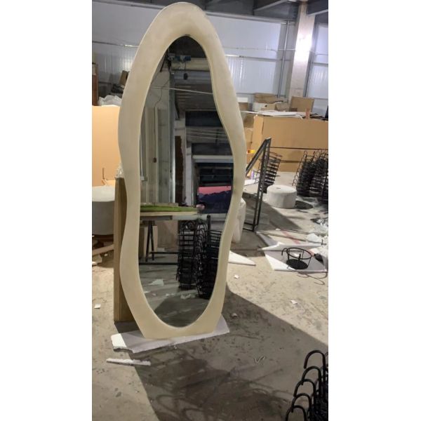 Floor Standing Large Arch Lighted Full Body Length Mirror with LED Lights in Silver