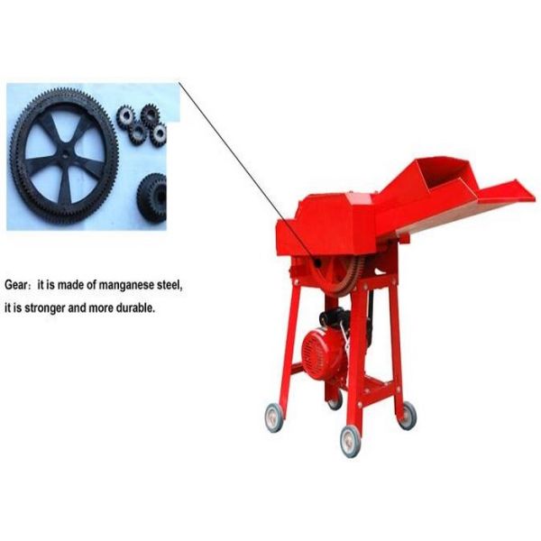 Red Livestock Farming Equipment , Steel Material Small Chaff Cutter Machine