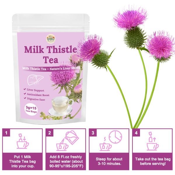 Premium Milk Thistle Herbal Tea For Natural Liver Wellness Digestive Comfort And Respiratory Support