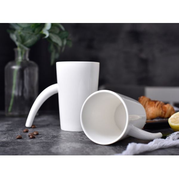 Savall Plain Coastal White Porcelain Mugs Cafes Porcelain Coffee Cup