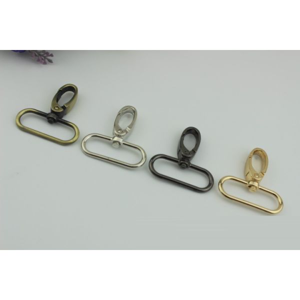 Nickel free zinc alloy 38 mm oval ring bag hardware snap hook for  leather straps