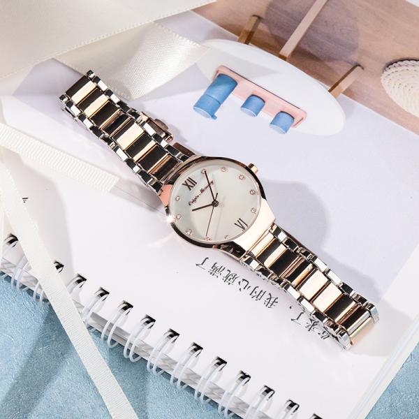 2021 36mm Manufacturer Supplier Amazon Ladies Quartz Watch With Cheap Stainless Steel Case Back 30m Water Resistance