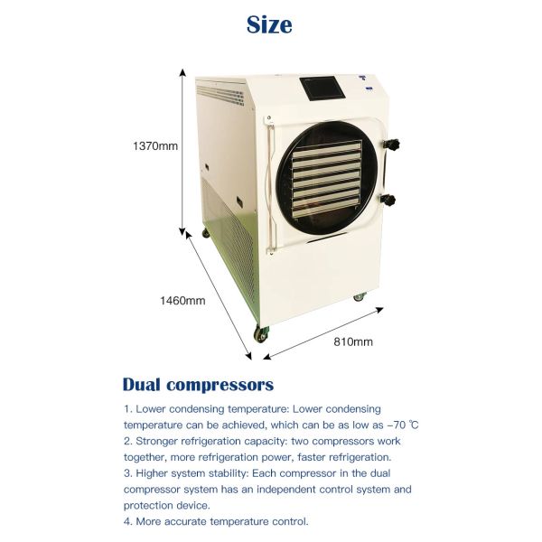 Fruit Vegetable Liquid Lyophilizer 50kg/24 Hour Small Commercial Freeze Dryer