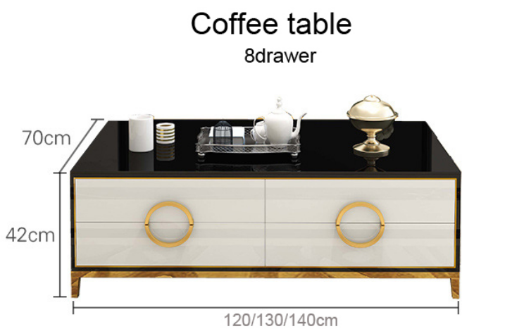 Stainless Steel TV Stand And Coffee Table Set Luxury Living Room Furniture