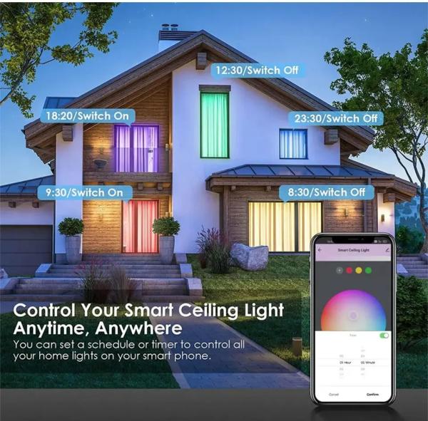 Wholesale factory RGB CW WW LED APP Ctrl Dream Color Stepless Dimmable LED Ceiling Lights For Living Room
