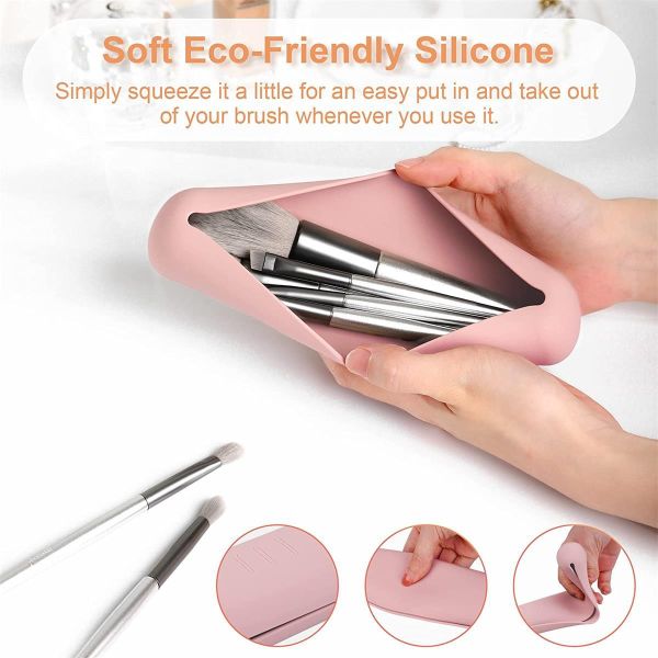 Modern Design 100% Food Grade Silicone Cosmetic Brush Storage Box with Magnet Closure