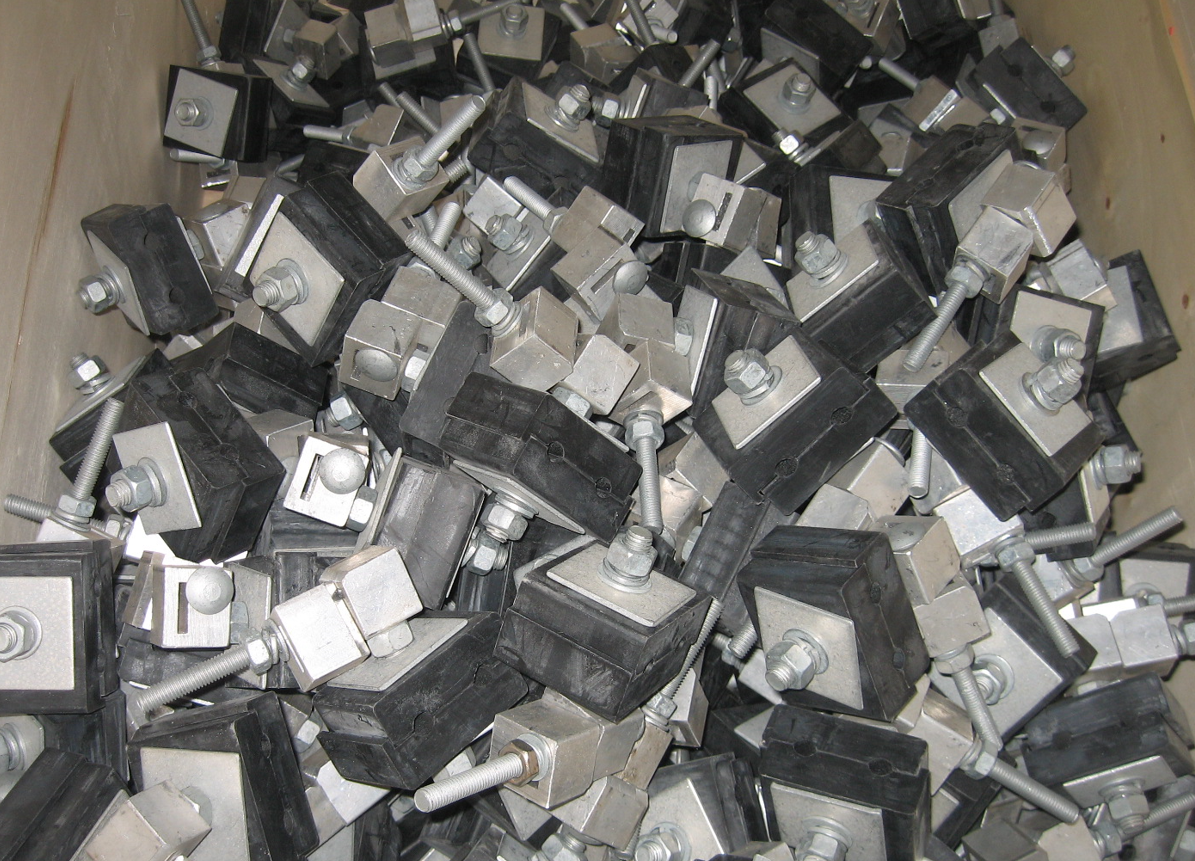 Pole Tower OPGW Cable Fittings Robber Metal Down Lead Clamp