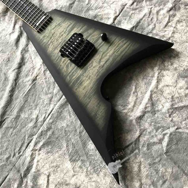 Custom 7 String Flame Cover Flame Neck Maple Binding Fingerboard Edge Side Light Point Electric Guitar
