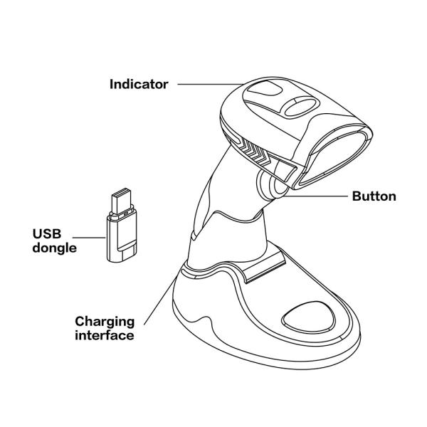 Long Distance Offline Inventory Barcode Reader IP54 Warehouse Barcode Scanner Wireless