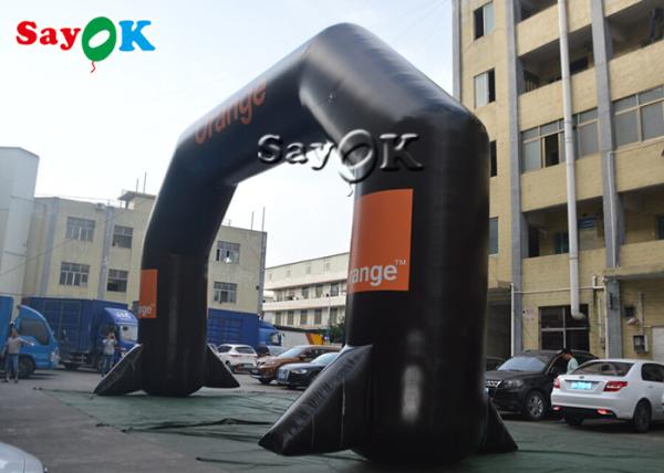 Linha inflável arco inflável do começo da entrada de encerado do PVC do preto para o supermercado do parque