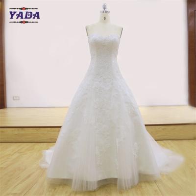 Novas mulheres de design sem ombros, rabo de sereia magro, vestido de amor branco, vestidos de noiva baratos.