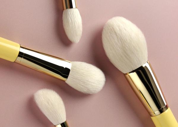 Escovas naturais amarelas da composição do cabelo da cabra do ouro profissional feito sob encomenda de 13 partes