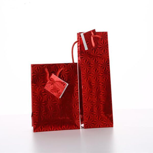 Unique Design Holographic Paper Shopping Bags / Paper Carrier Bags Hot - Stamp