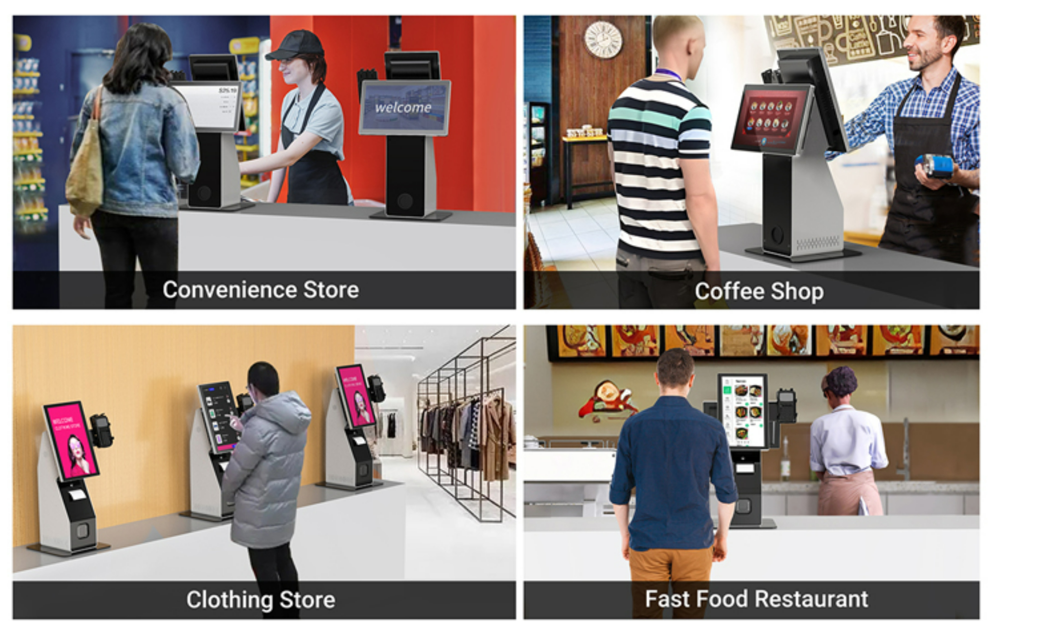 Customized Dual Screen Kiosk , Payment Terminal Kiosk 15.6 Inch For Restaurant