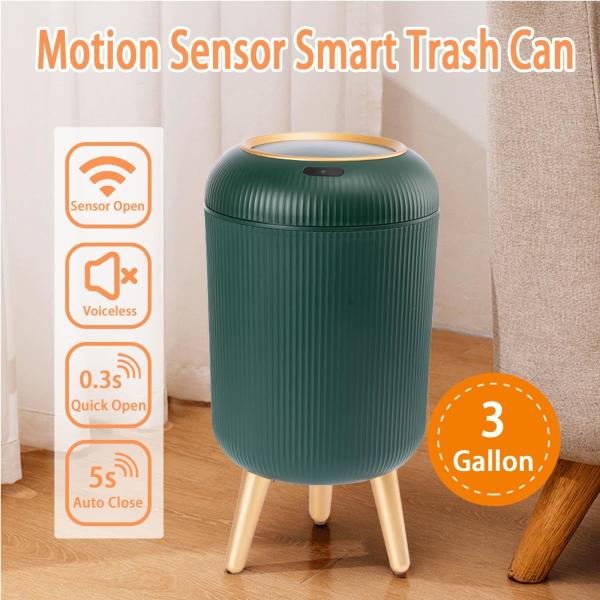 3GL Automatic Trash Can Motion Sensor Kitchen Garbage Can Plastic Electric Smart Garbage Bin