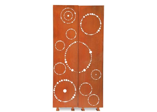 Circle Pattern Stainless Steel Garden Ornaments , Privacy Screen Panel Corten Steel