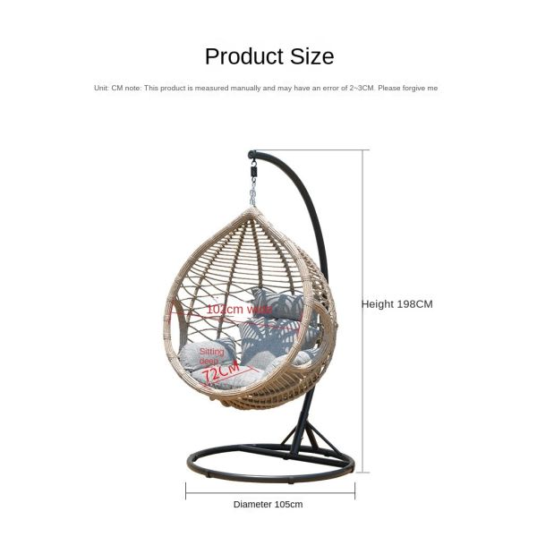 Single Basket Hanging Children Rattan Egg Chair