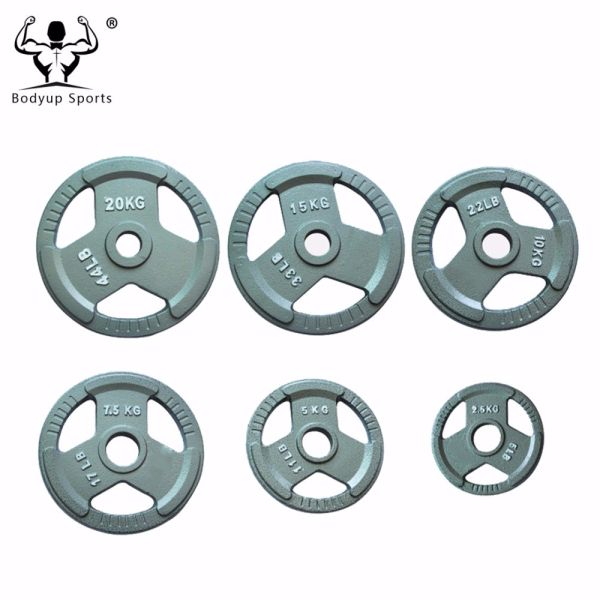 Cast Iron Black / Grey Hammerton 3 grip Barbell Weight Plates