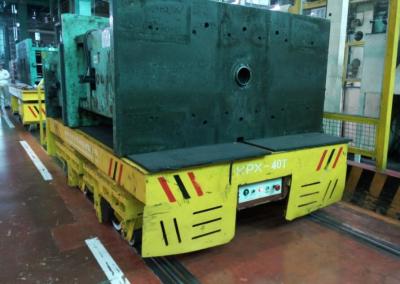 Flat Mounted Mold Transfer Cart , Forklift Coil Handling Material Moving Carts