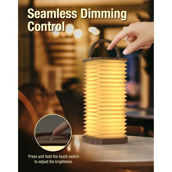3D E26 LED Bedside Table Accordion Lamp Outdoor Camping Lighting